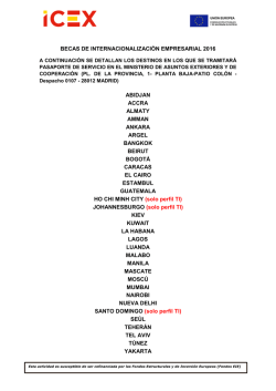 Relaci&oacute;n de los destinos que requieren pasaporte de servicios