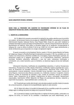 Bases para la provision con c&aacute;racter de Funcionario Interino de una