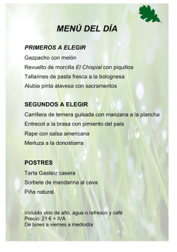 MEN&Uacute; DEL D&Iacute;A - el chispial