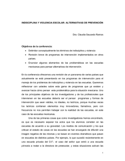 INDISCIPLINA Y VIOLENCIA ESCOLAR