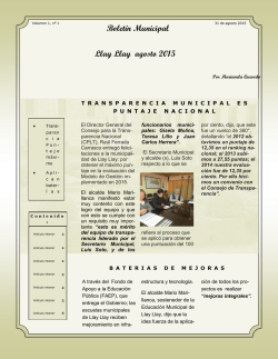Bolet&iacute;n Municipal Llay Llay agosto 2015