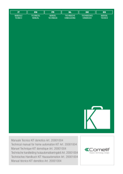 Manuale Tecnico KIT domotico Art. 20001004 Technical