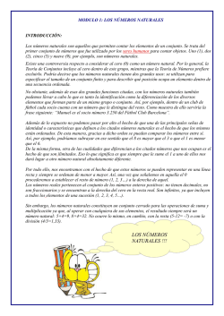 LOS N&Uacute;MEROS NATURALES !!!