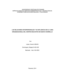 La Relaci&oacute;n Interpersonales y su Influencias en el Clima
