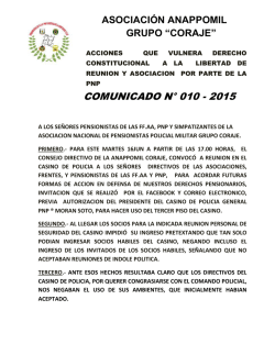 COMUNICADO N&deg; 010 - 2015