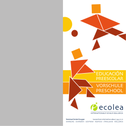 ecolea | Internationale Schule Mallorca | InfoBrosch&uuml;re &raquo;Vorschule&laquo;
