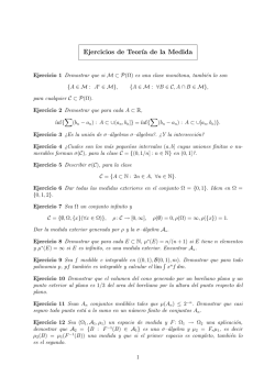 Ejercicios de Teor&acute;ıa de la Medida