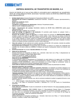 Anuncio de licitaci&oacute;n
