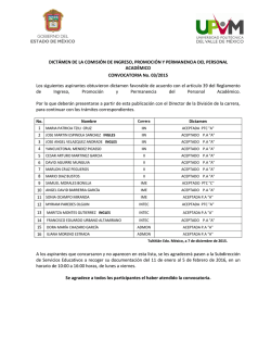 publicaci&oacute;n de resultados