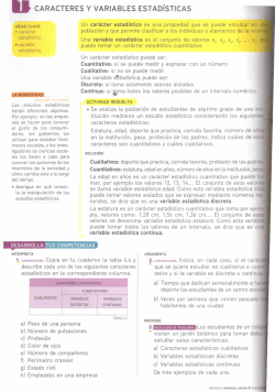 CARACTERES Y VARIABLES ESTAD&iacute;STICAS