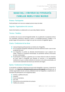 BASES DEL I CONCURSO DE FOTOGRAF&Iacute;A FAMILIAR MENLO