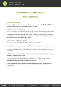 Pandora FMS 6.0 update 151126 Notas de versi&oacute;n
