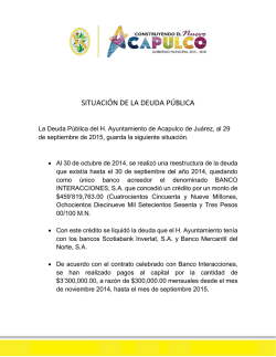 SITUACI&Oacute;N DE LA DEUDA P&Uacute;BLICA