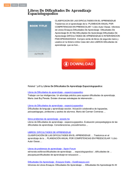 Libros De Dificultades De Aprendizaje Espaciologopedico