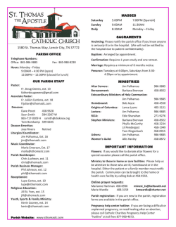 July 5, 2015 - St. Thomas the Apostle Catholic Church