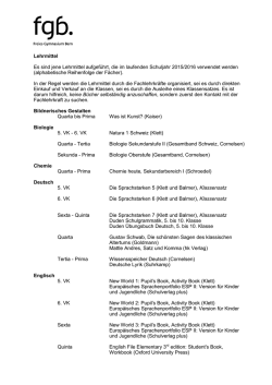 Lehrmittel Es sind jene Lehrmittel aufgef&uuml;hrt, die im laufenden