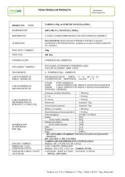 Ficha t&eacute;cnica pur&eacute; de pera-manzana 150g