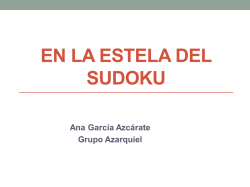 SIGUIENDO LA ESTALA DEL SUDOKU