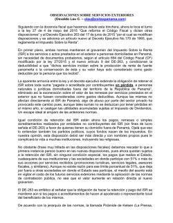 OBSERVACIONES SOBRE SERVICIOS EXTERIORES (Osvaldo