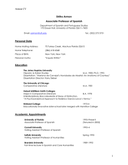 CV - Spanish and Portuguese Studies
