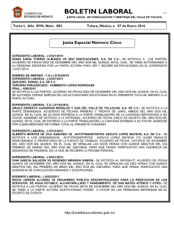 BOLETIN LABORAL - Junta Local de Conciliaci&oacute;n y Arbitraje del