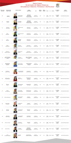 Directorio Secretar&iacute;a de Obras P&uacute;blicas, Desarrollo Urbano