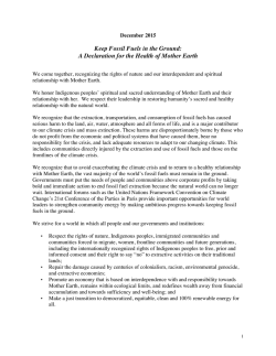 Keep Fossil Fuels in the Ground: A Declaration for the Health of