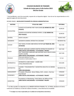 Decimo Grado - Colegio Bilingue de Panama