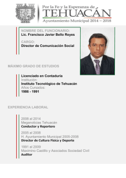 NOMBRE DEL FUNCIONARIO: Lic. Francisco Javier Bello Reyes