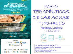 USOS TERAP&Eacute;UTICOS DE LAS AGUAS TERMALES