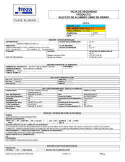 HOJA DE SEGURIDAD PRODUCTO: SULFATO DE