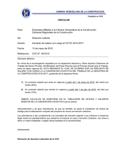 Aumento de salario con cargo al CCTIC 2015-2017