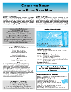 March 15, 2015 - Church of the Nativity of the Blessed Virgin Mary