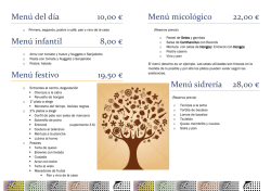 carta del bar - Posada Arraitz