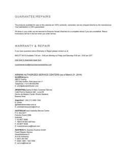 GUARANTEE/REPAIRS WARRANTY & REPAIR