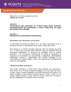 Convocatoria Sula&acute;kaska 2016 - Asociaci&oacute;n de Scouts de M&eacute;xico