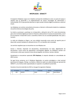 2015-Estad&iacute;sticas Infoplazas-SENACYT al 30 de noviembre de 2015