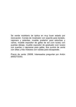 Se vende mobiliario de &oacute;ptica en muy buen estado por renovaci&oacute;n
