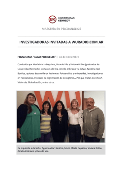 INVESTIGADORAS INVITADAS A WURADIO.COM.AR