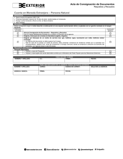 Acta de Consignaci&oacute;n de Documentos Cuenta en Moneda