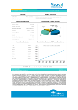 Calificaci&oacute;n del Fondo AA Valor de Cuota 3,592112 Moneda del