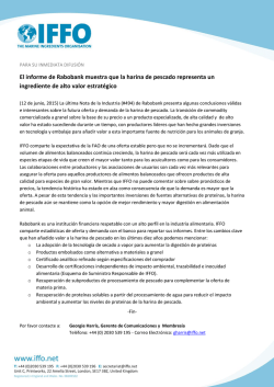 El informe de Rabobank muestra que la harina de pescado