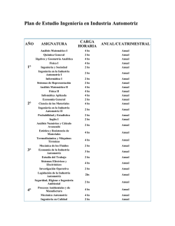 Plan de Estudio Ingenier&iacute;a en Industria Automotriz