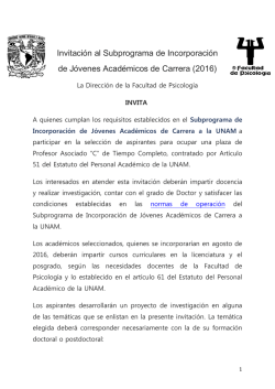 Invitaci&oacute;n SIJA 2016 - Facultad de Psicolog&iacute;a