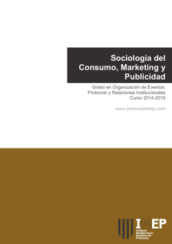 Sociolog&iacute;a del Consumo, Marketing y Publicidad