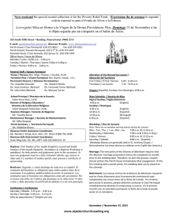 (corregido) Misa en Honor a la Virgen de la Divina Providencia: Hoy