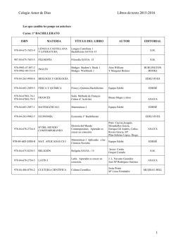Colegio Amor de Dios Libros de texto 2015-2016 1