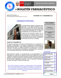 &bull;BOLET&Iacute;N FARMAC&Eacute;UTICO - Hospital San Juan de Lurigancho