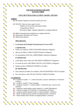 COLEGIO SAGRADO CORAZ&Oacute;N SAN SALVADOR LISTA DE