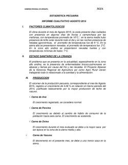ESTADISTICA PECUARIA INFORME CUALITATIVO AGOSTO 2015